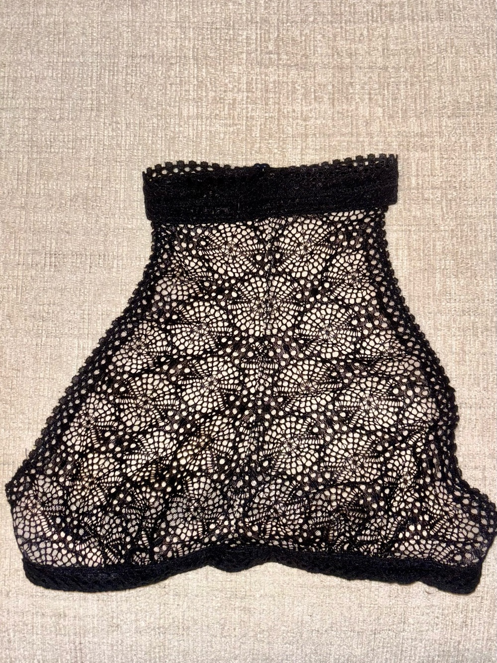 Victoria’s Secret XS Black Nude Lace High Neck Choker Bralette Top Lingerie Y2K - Picture 2 of 8